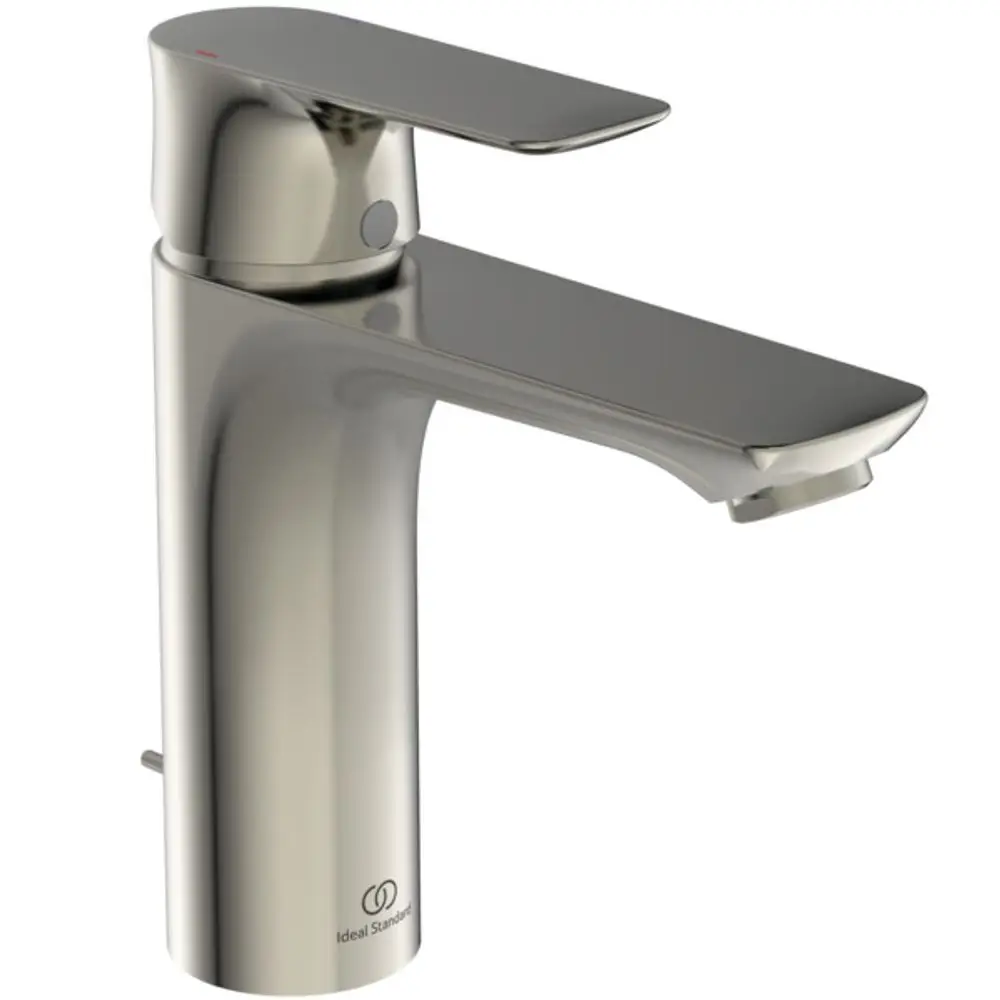 Waschbeckenarmatur aus Edelstahl mit einem solchen Design, dass sie einfach zu bedienen ist. Marke Ideal Standard, geeignet für moderne Badezimmerumgebungen.